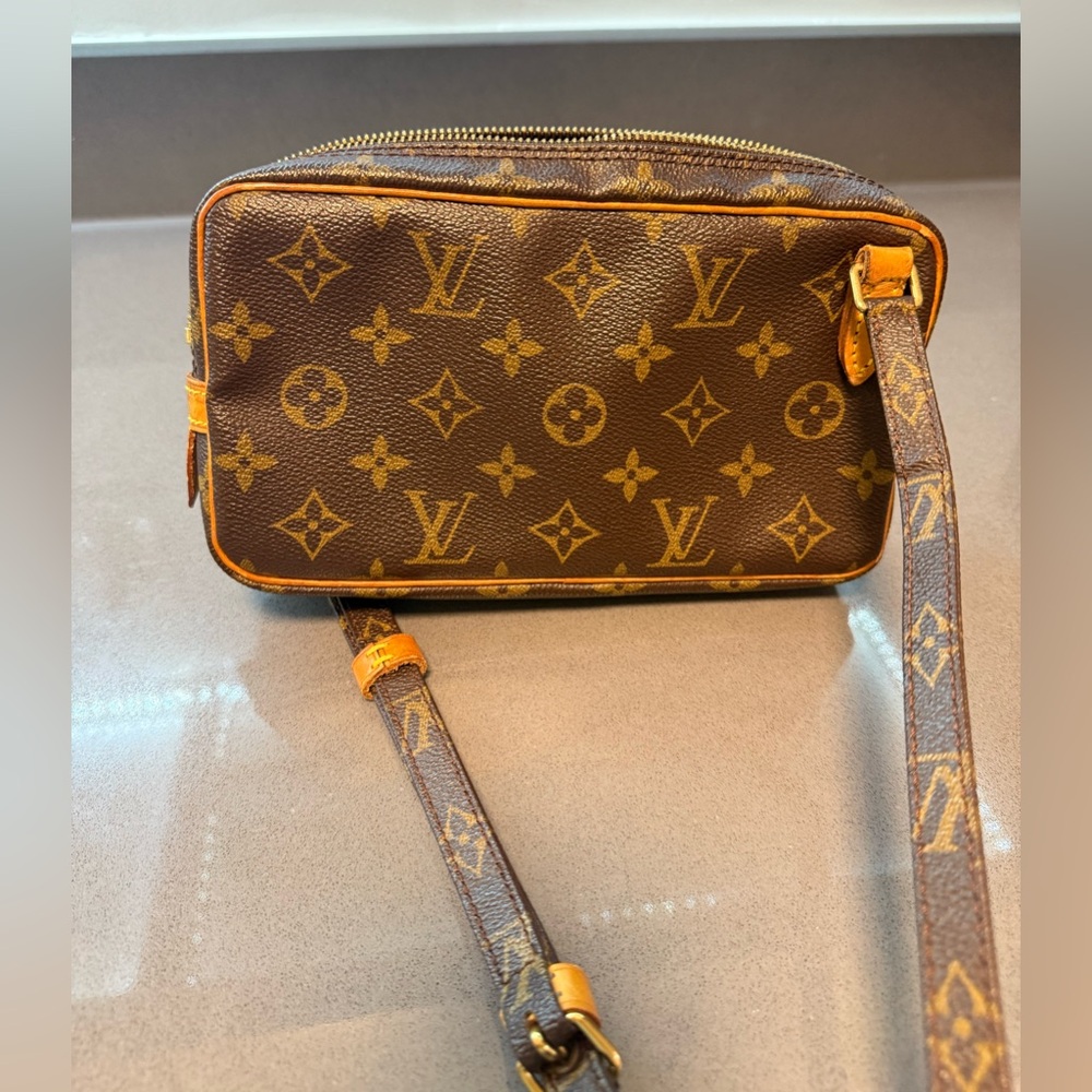 Louis Vuitton Brown and Gold Monogram Shoulder Bag